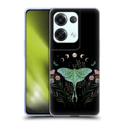 Episodic Drawing Illustration Animals Moth and Flowers Soft Gel Case for OPPO Reno8 Pro