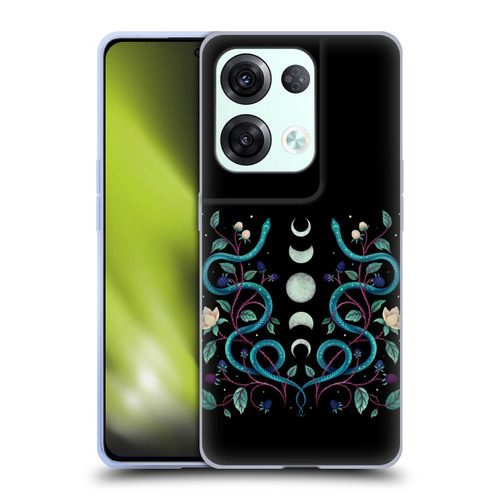Episodic Drawing Illustration Animals Serpent Moon Soft Gel Case for OPPO Reno8 Pro