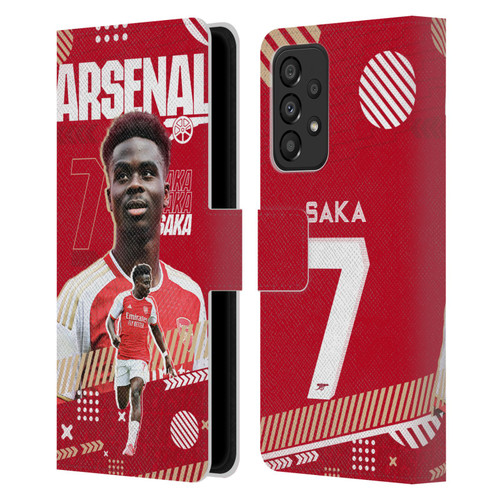 Arsenal FC 2023/24 First Team Bukayo Saka Leather Book Wallet Case Cover For Samsung Galaxy A33 5G (2022)