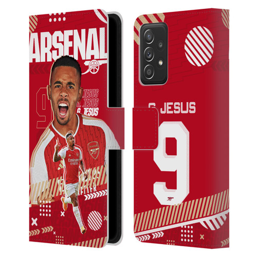 Arsenal FC 2023/24 First Team Gabriel Jesus Leather Book Wallet Case Cover For Samsung Galaxy A52 / A52s / 5G (2021)
