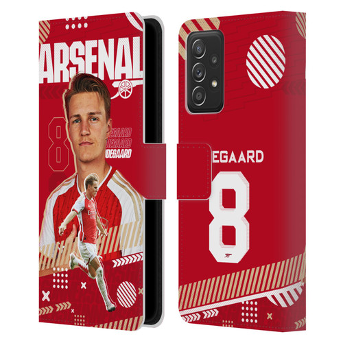 Arsenal FC 2023/24 First Team Martin Ødegaard Leather Book Wallet Case Cover For Samsung Galaxy A52 / A52s / 5G (2021)