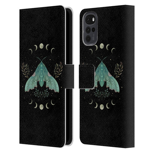 Episodic Drawing Illustration Animals Luna And Moth Leather Book Wallet Case Cover For Motorola Moto G22