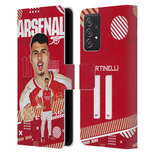 Arsenal FC 2023/24 First Team Gabriel Leather Book Wallet Case Cover For Samsung Galaxy A53 5G (2022)