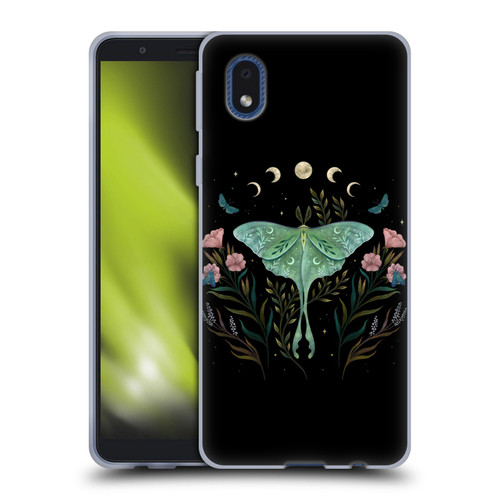 Episodic Drawing Illustration Animals Moth and Flowers Soft Gel Case for Samsung Galaxy A01 Core (2020)