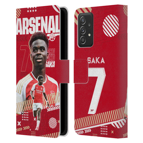 Arsenal FC 2023/24 First Team Bukayo Saka Leather Book Wallet Case Cover For Samsung Galaxy A53 5G (2022)