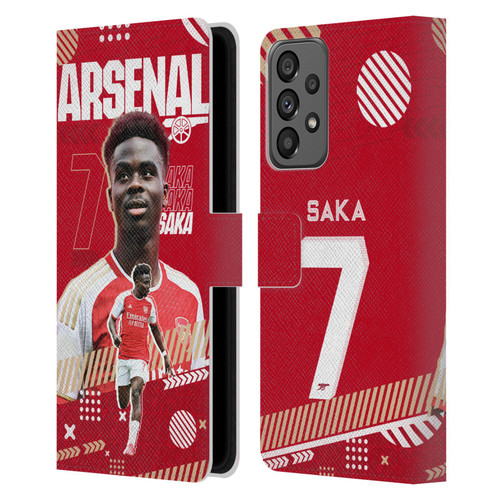 Arsenal FC 2023/24 First Team Bukayo Saka Leather Book Wallet Case Cover For Samsung Galaxy A73 5G (2022)