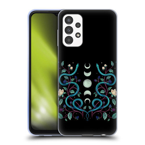 Episodic Drawing Illustration Animals Serpent Moon Soft Gel Case for Samsung Galaxy A13 (2022)