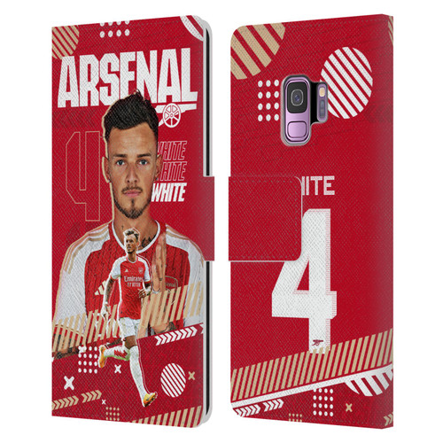 Arsenal FC 2023/24 First Team Ben White Leather Book Wallet Case Cover For Samsung Galaxy S9
