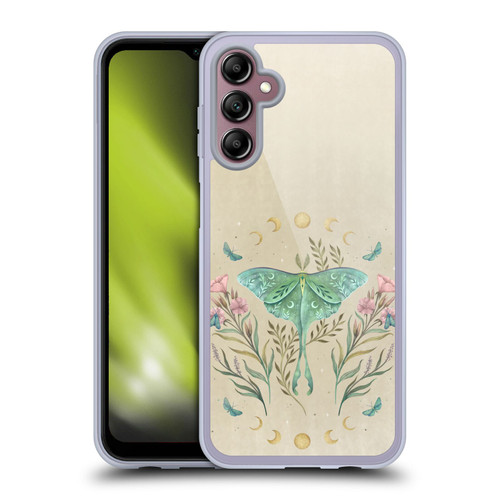 Episodic Drawing Illustration Animals Moth, Butterflies, & Flowers Soft Gel Case for Samsung Galaxy A14 5G