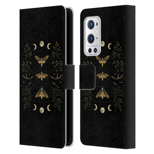 Episodic Drawing Illustration Animals Death Head Moth Night Leather Book Wallet Case Cover For OnePlus 9 Pro