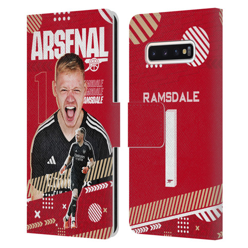 Arsenal FC 2023/24 First Team Aaron Ramsdale Leather Book Wallet Case Cover For Samsung Galaxy S10