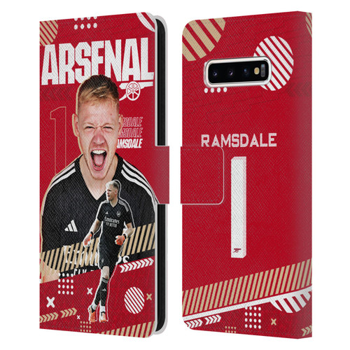 Arsenal FC 2023/24 First Team Aaron Ramsdale Leather Book Wallet Case Cover For Samsung Galaxy S10+ / S10 Plus
