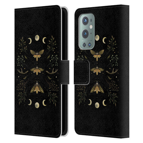 Episodic Drawing Illustration Animals Death Head Moth Night Leather Book Wallet Case Cover For OnePlus 9