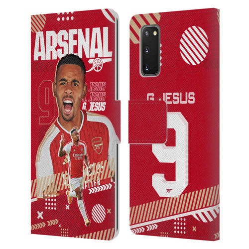 Arsenal FC 2023/24 First Team Gabriel Jesus Leather Book Wallet Case Cover For Samsung Galaxy S20 / S20 5G