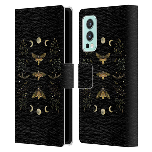 Episodic Drawing Illustration Animals Death Head Moth Night Leather Book Wallet Case Cover For OnePlus Nord 2 5G
