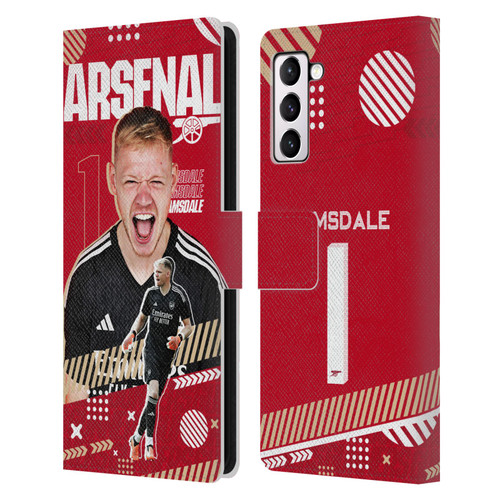 Arsenal FC 2023/24 First Team Aaron Ramsdale Leather Book Wallet Case Cover For Samsung Galaxy S21+ 5G