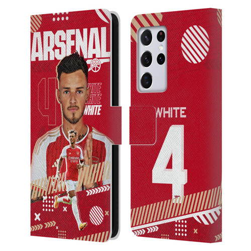 Arsenal FC 2023/24 First Team Ben White Leather Book Wallet Case Cover For Samsung Galaxy S21 Ultra 5G