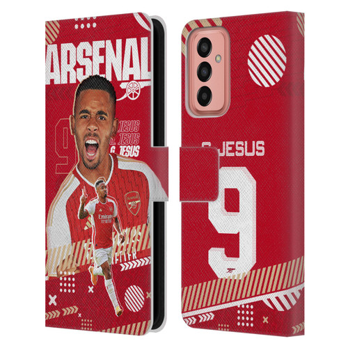 Arsenal FC 2023/24 First Team Gabriel Jesus Leather Book Wallet Case Cover For Samsung Galaxy M13 (2022)