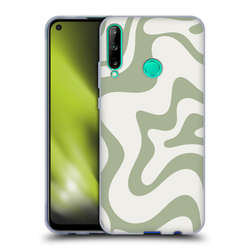 Kierkegaard Design Studio Art Retro Liquid Swirl Sage Green Soft Gel Case for Huawei P40 lite E