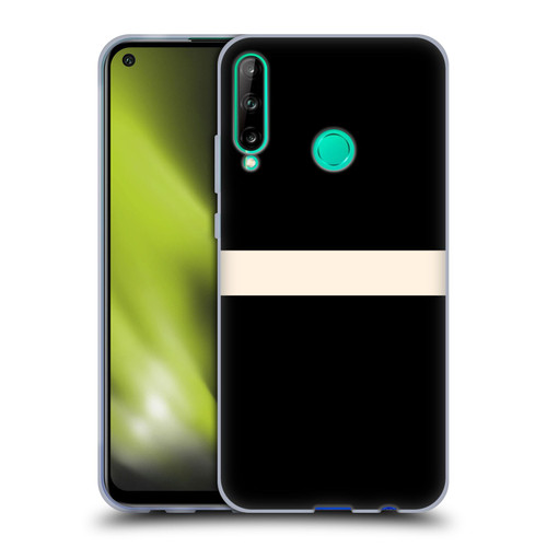 Kierkegaard Design Studio Art Stripe Minimalist Black Cream Soft Gel Case for Huawei P40 lite E