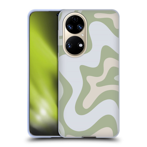 Kierkegaard Design Studio Art Retro Swirl Abstract Sage Soft Gel Case for Huawei P50