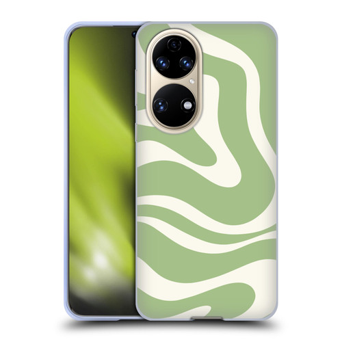 Kierkegaard Design Studio Art Modern Liquid Swirl in Sage Soft Gel Case for Huawei P50