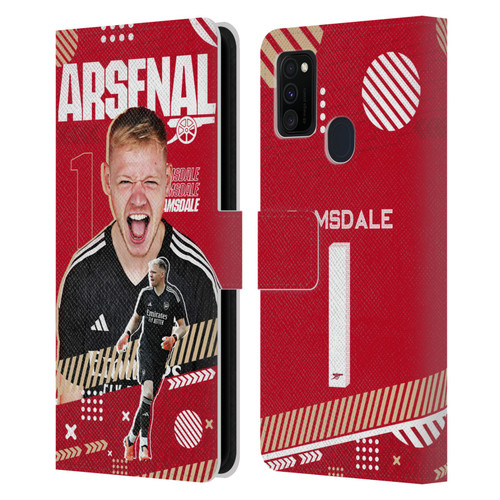 Arsenal FC 2023/24 First Team Aaron Ramsdale Leather Book Wallet Case Cover For Samsung Galaxy M30s (2019)/M21 (2020)