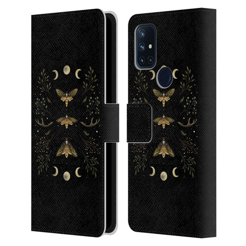 Episodic Drawing Illustration Animals Death Head Moth Night Leather Book Wallet Case Cover For OnePlus Nord N10 5G