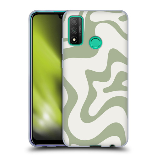 Kierkegaard Design Studio Art Retro Liquid Swirl Sage Green Soft Gel Case for Huawei P Smart (2020)