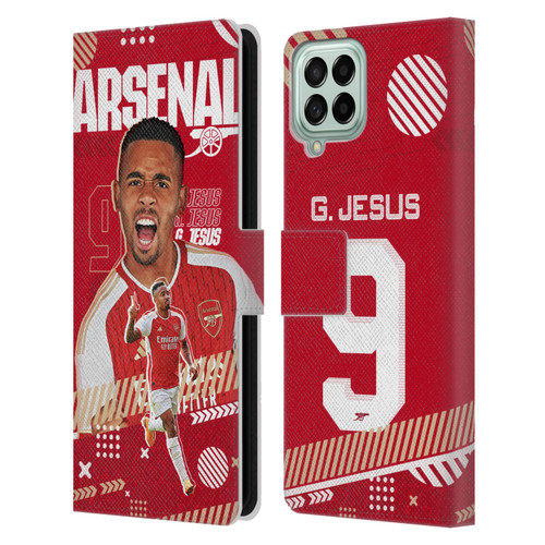 Arsenal FC 2023/24 First Team Gabriel Jesus Leather Book Wallet Case Cover For Samsung Galaxy M33 (2022)
