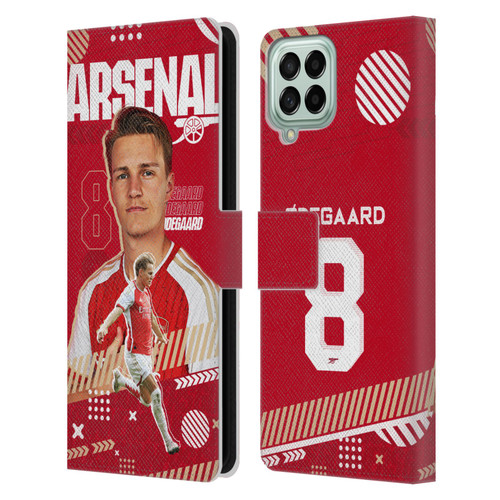Arsenal FC 2023/24 First Team Martin Ødegaard Leather Book Wallet Case Cover For Samsung Galaxy M33 (2022)