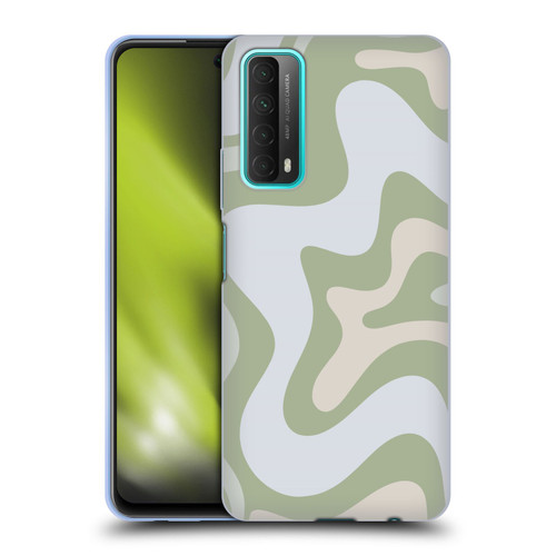 Kierkegaard Design Studio Art Retro Swirl Abstract Sage Soft Gel Case for Huawei P Smart (2021)