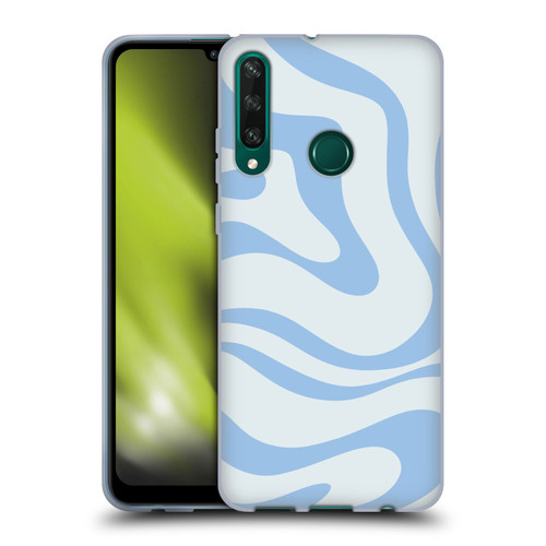 Kierkegaard Design Studio Art Blue Abstract Swirl Pattern Soft Gel Case for Huawei Y6p