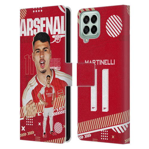 Arsenal FC 2023/24 First Team Gabriel Leather Book Wallet Case Cover For Samsung Galaxy M53 (2022)