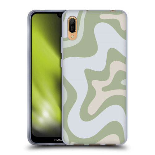 Kierkegaard Design Studio Art Retro Swirl Abstract Sage Soft Gel Case for Huawei Y6 Pro (2019)