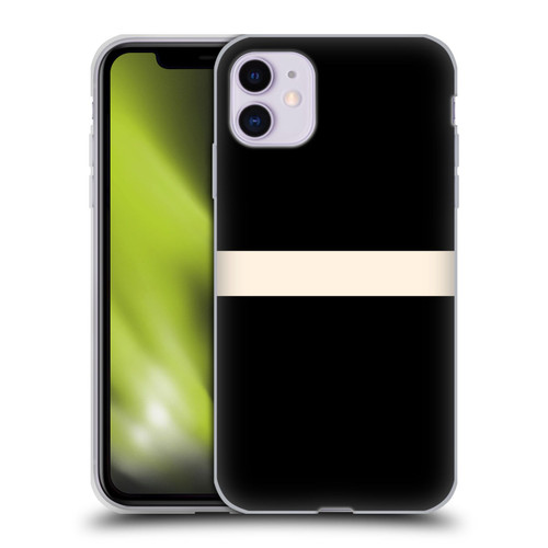 Kierkegaard Design Studio Art Stripe Minimalist Black Cream Soft Gel Case for Apple iPhone 11