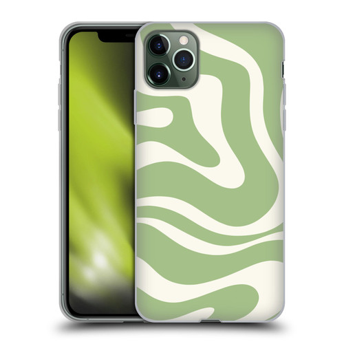 Kierkegaard Design Studio Art Modern Liquid Swirl in Sage Soft Gel Case for Apple iPhone 11 Pro Max