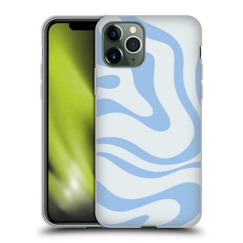 Kierkegaard Design Studio Art Blue Abstract Swirl Pattern Soft Gel Case for Apple iPhone 11 Pro
