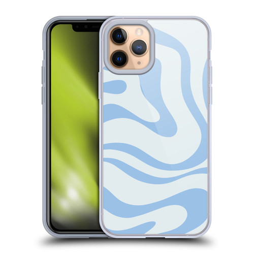 Kierkegaard Design Studio Art Blue Abstract Swirl Pattern Soft Gel Case for Apple iPhone 11 Pro