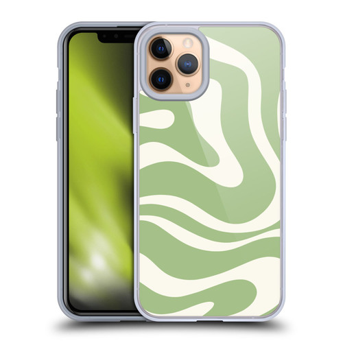 Kierkegaard Design Studio Art Modern Liquid Swirl in Sage Soft Gel Case for Apple iPhone 11 Pro