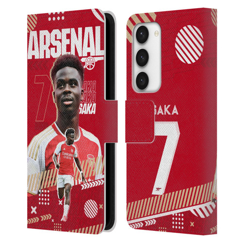 Arsenal FC 2023/24 First Team Bukayo Saka Leather Book Wallet Case Cover For Samsung Galaxy S23 5G