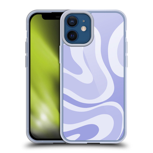 Kierkegaard Design Studio Art Modern Liquid Swirl Purple Soft Gel Case for Apple iPhone 12 Mini