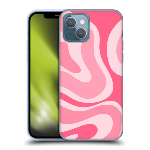 Kierkegaard Design Studio Art Modern Liquid Swirl Candy Pink Soft Gel Case for Apple iPhone 13