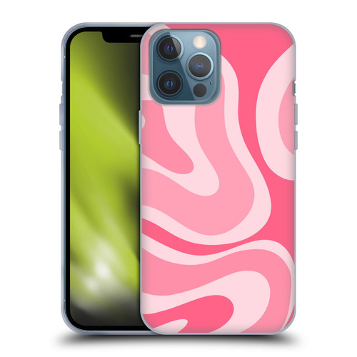 Kierkegaard Design Studio Art Modern Liquid Swirl Candy Pink Soft Gel Case for Apple iPhone 13 Pro Max