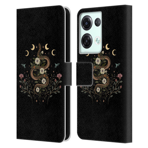 Episodic Drawing Illustration Animals Serpent Spell Leather Book Wallet Case Cover For OPPO Reno8 Pro