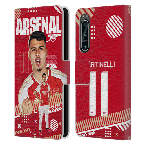 Arsenal FC 2023/24 First Team Gabriel Leather Book Wallet Case Cover For Sony Xperia 5 IV