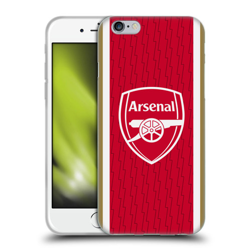 Arsenal FC 2023/24 Crest Kit Home Soft Gel Case for Apple iPhone 6 / iPhone 6s
