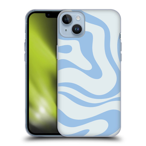 Kierkegaard Design Studio Art Blue Abstract Swirl Pattern Soft Gel Case for Apple iPhone 14 Plus