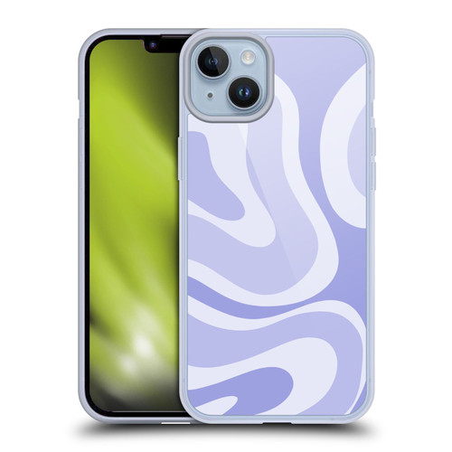 Kierkegaard Design Studio Art Modern Liquid Swirl Purple Soft Gel Case for Apple iPhone 14 Plus