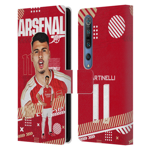 Arsenal FC 2023/24 First Team Gabriel Leather Book Wallet Case Cover For Xiaomi Mi 10 5G / Mi 10 Pro 5G
